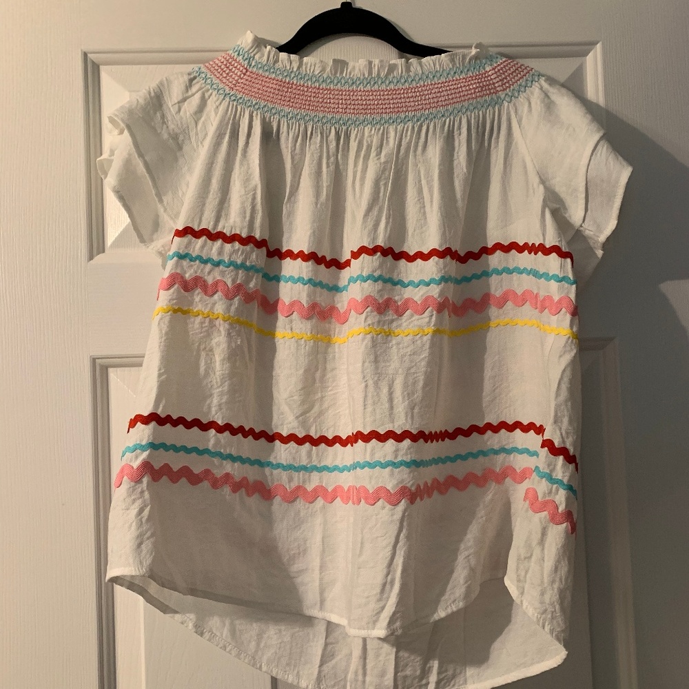 The Impeccable Pig off the shoulder multicolor top